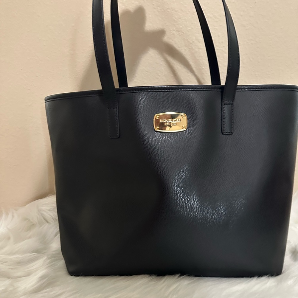 Authentic Michael Kors Large Solid Black Tote Bag - image 4